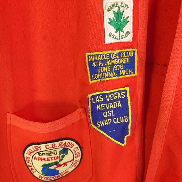 Vtg Dutchmaid Vest Size 44 Orange C B Radio Dog Swap Club Patches Distressed - Picture 5 of 14